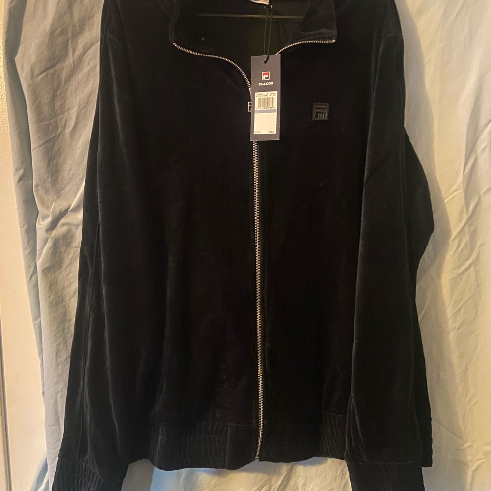 X-Large Mens Black Velour Deveralle NWT FILA Jacket